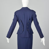 Small Karl Lagerfeld 1990s Blue Skirt Suit