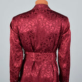 1950s Mens Deadstock Burgundy Robe with Shawl Collar