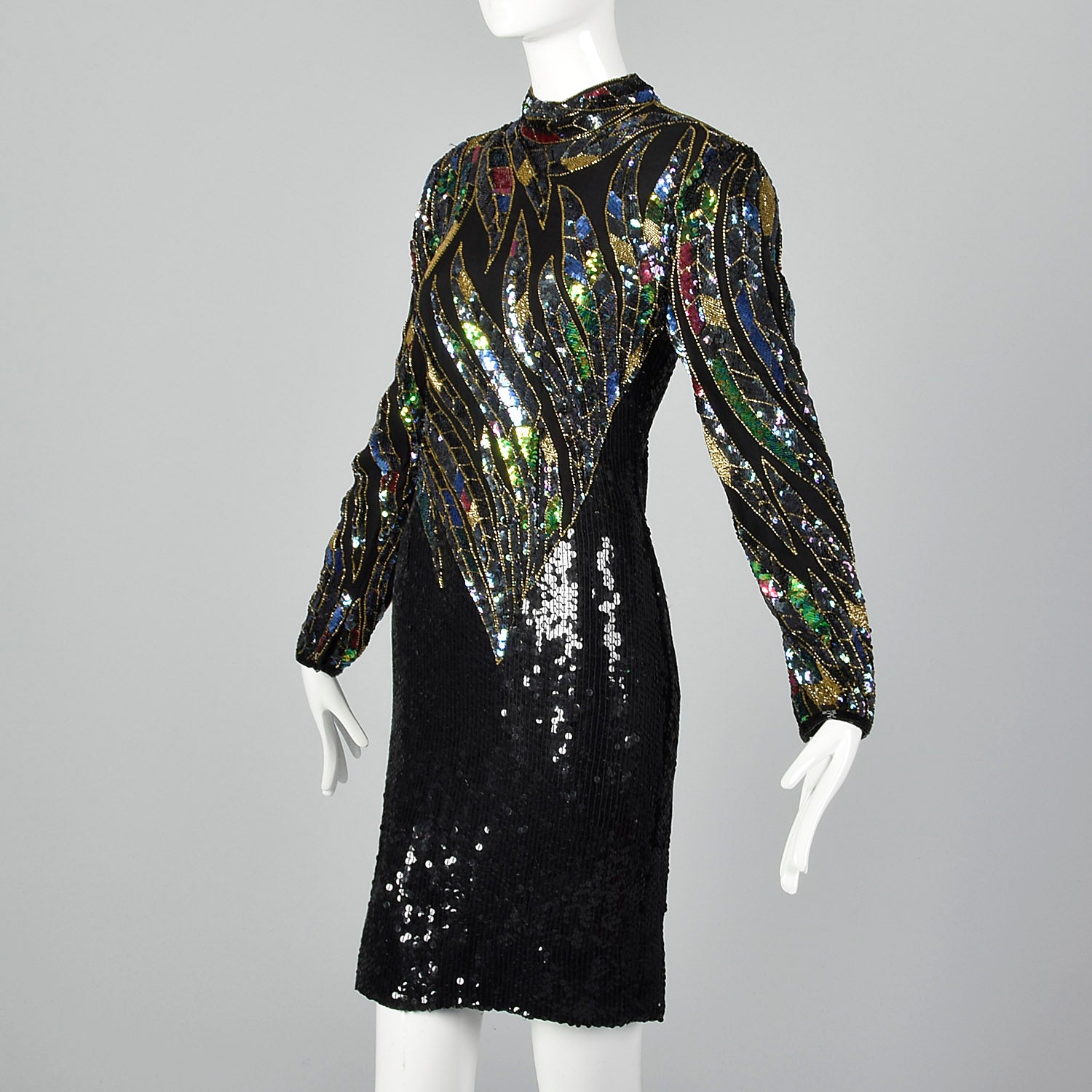 Small Judith Ann Late 1970s Sequin Cocktail Dress