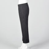 1960s Gray Wool Cigarette Pants with White Pinstripe