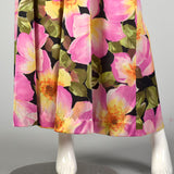Large 1970s Vanity Fair Palazzo Jumpsuit Lightweight Sexy Loungewear with Floral Jacket