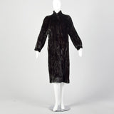 XS Black 1980s Mink Fur Coat