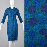 1950s Skirt Suit in a Beautiful Blue Print