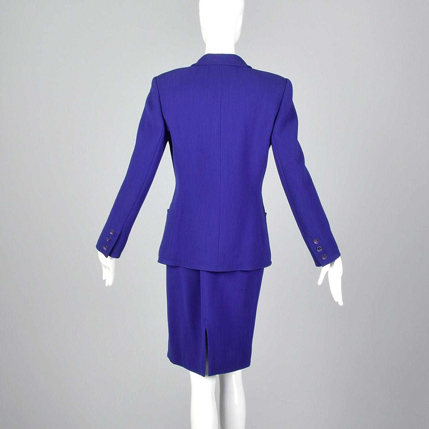 1990s Emanuel Ungaro Parallele Purple Skirt Suit