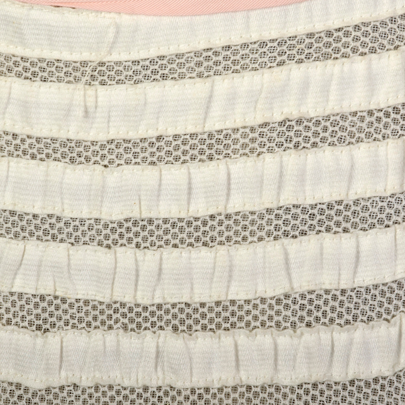 1950s White Party Dress with Sheer Mesh Stripes