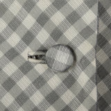 1950s Gray and White Gingham Dress with Velvet Waist Band