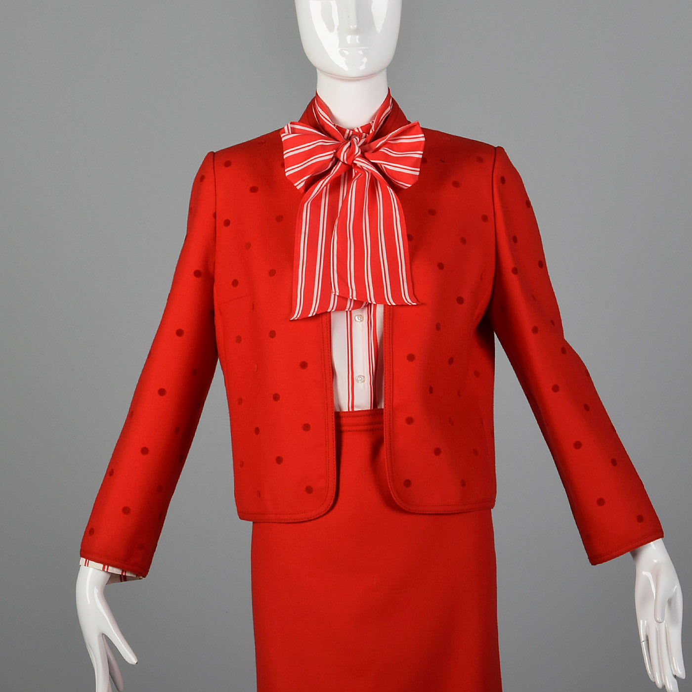 1980s Louis Feraud Red Three Piece Set