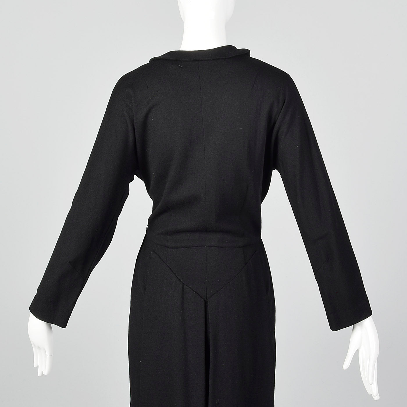 1940s Black Knit Dress with Tails