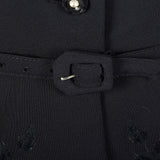 1950s Black Rayon Day Dress with Peplum Waist
