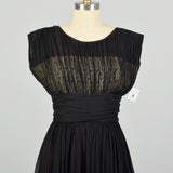 Medium 1950s Little Black Dress Evening Cocktail Illusion Bust
