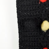 1960s Black Sweater with Multicolored Pom Poms
