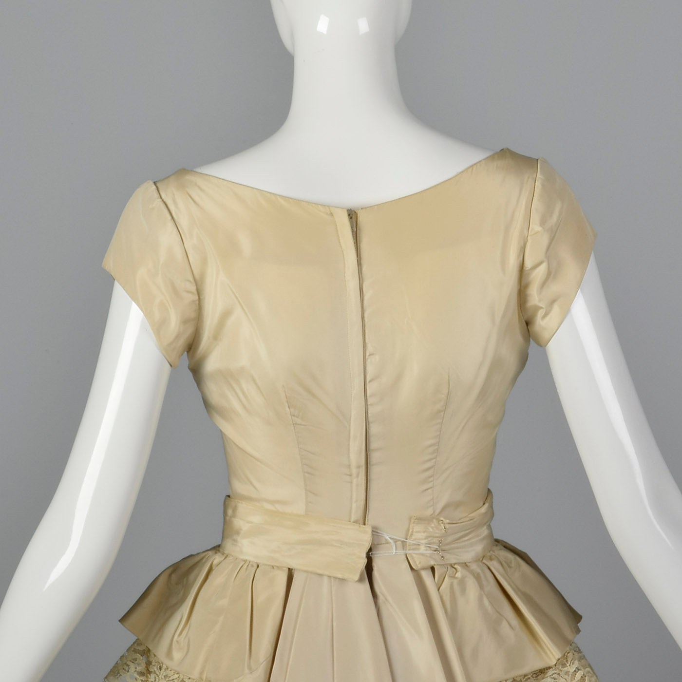 1950s Ivory Wedding Dress with Overskirt Style & Salvage 1950s Ivory Wedding Dress with Overskirt Style & Salvage
