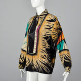 1990s Louis Feraud Silky Print Blouse