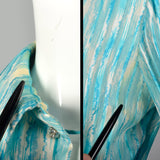 Medium 1970s Pauline Trigère Blue Silk Chiffon Maxi Dress