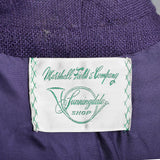1960s Dark Purple Tweed Skirt and Jacket Set