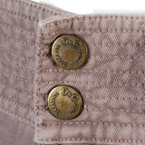 D&G Superior Denim by Dolce & Gabbana Taupe Twill Pants with Zippers Snaps and Smocked Thighs