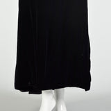 Small 1980s Black Velvet Mermaid Train Backless Formal Evening Gown Prom Dress