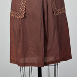 1950s Brown and Navy Gingham Day Dress