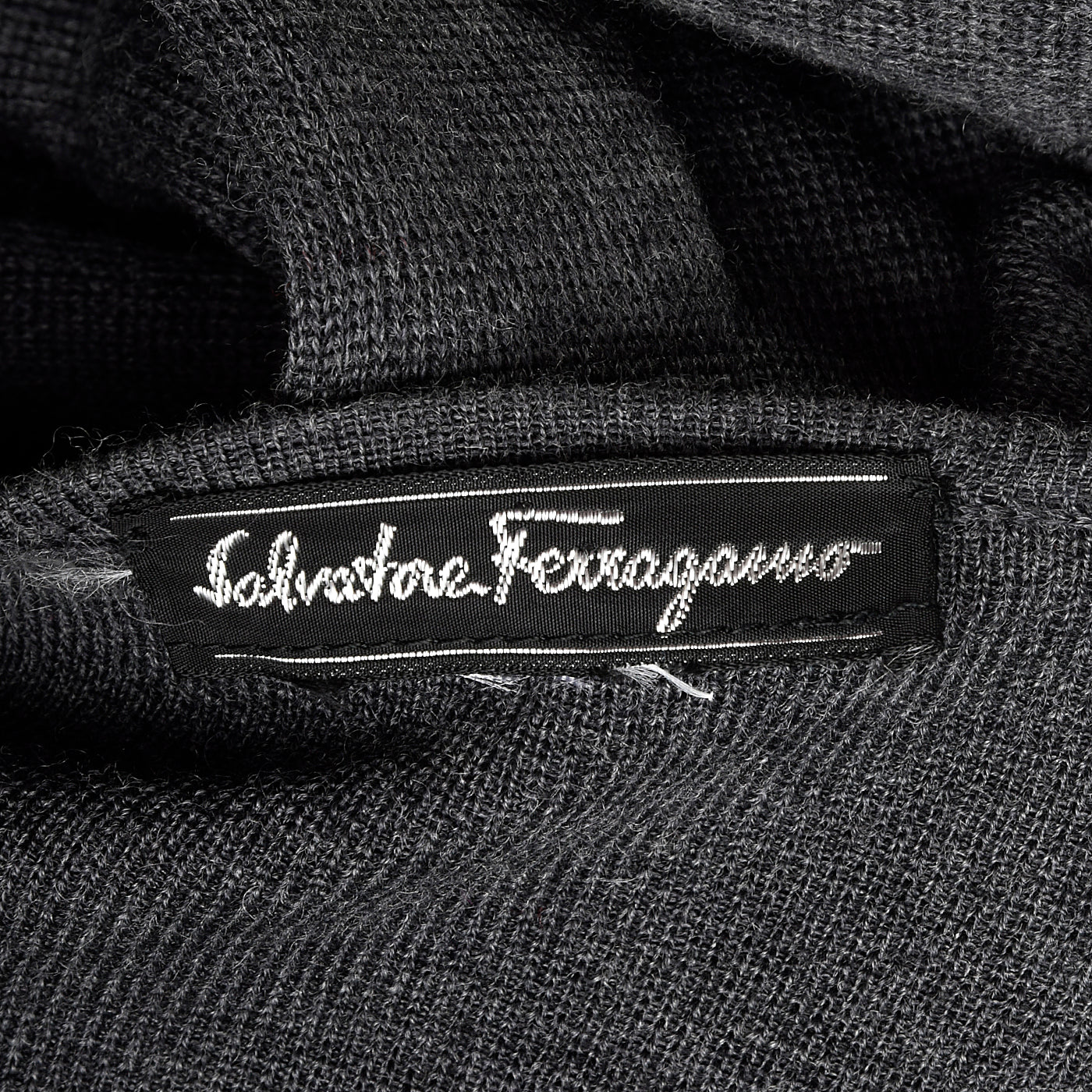 1980s Ferragamo Gray Sweater Dress with Signature Buttons