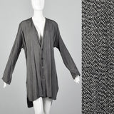 1990s Grey Tunic Style Cardigan
