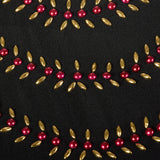 XS 1940s Little Black Dress Rayon Studs Quarter Length Sleeve