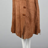 2000s Brown Suede Leather Dress