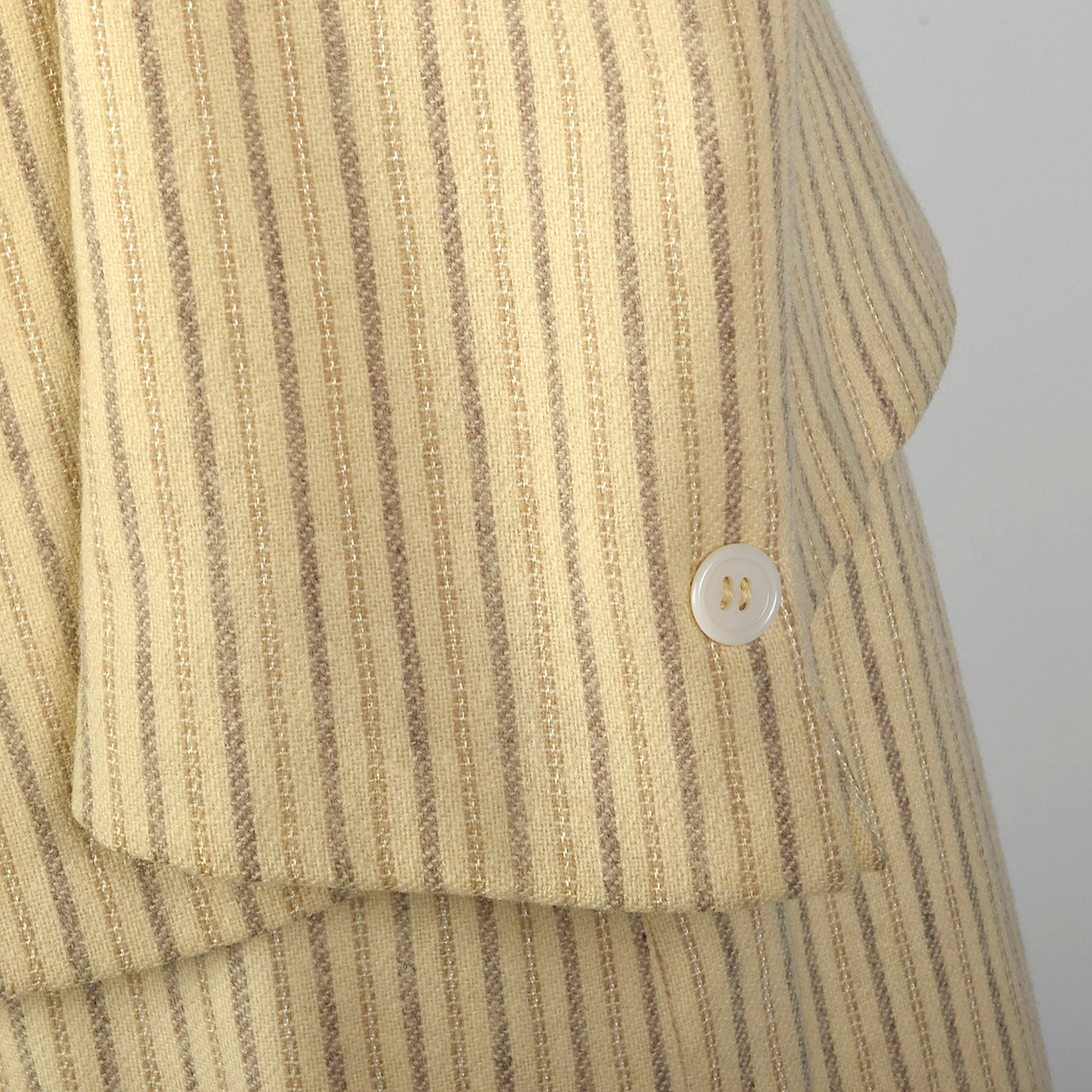 Small 1940s Cream Striped Skirt Suit