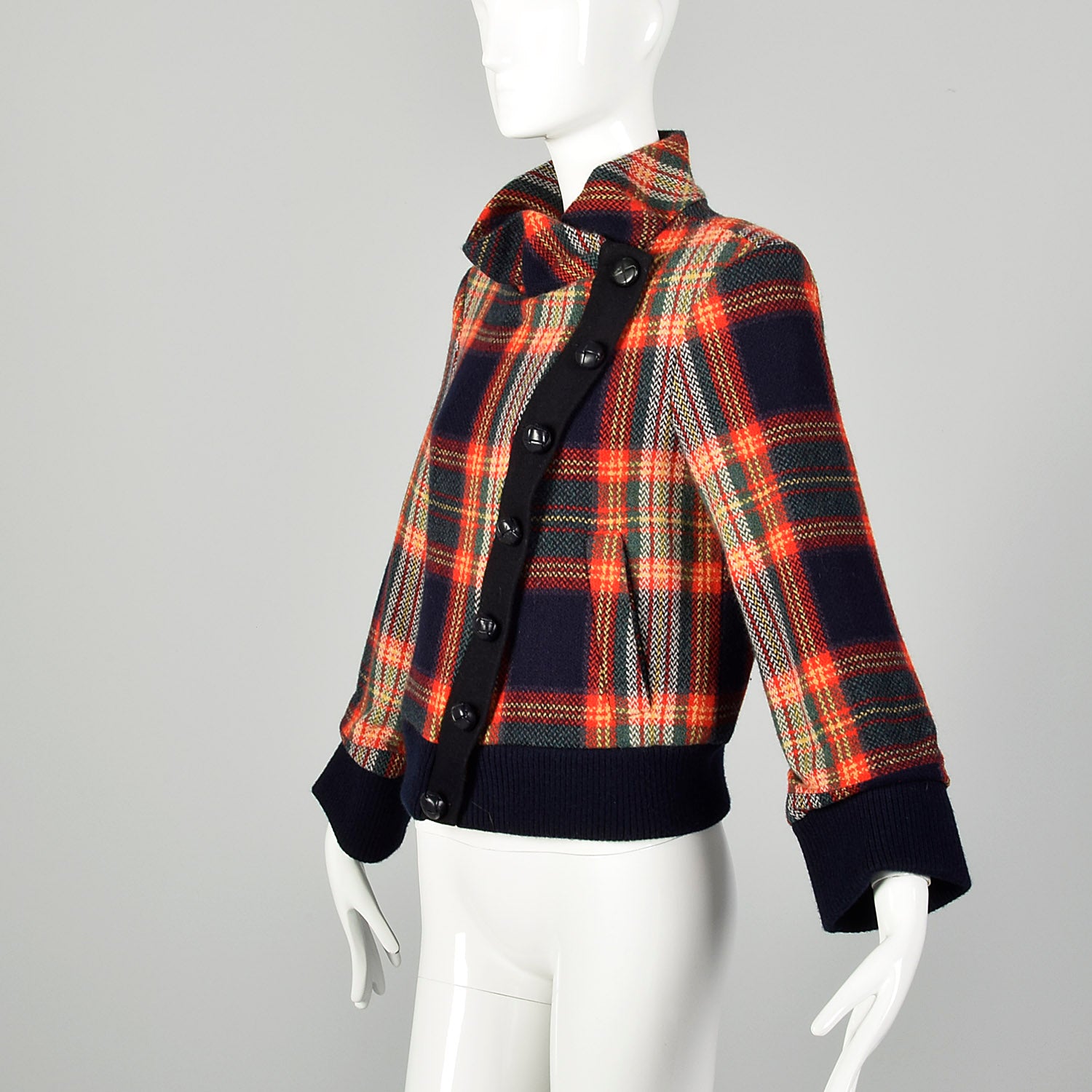 Fall 2008 LAMB Gwen Stefani Asymmetric Multi-Color Plaid Jacket