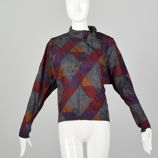 XL Emanuel Ungaro Paralléle 1980s Geometric Print Top