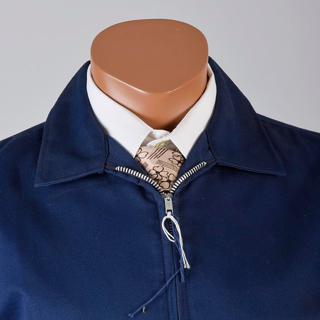 Deadstock 1950s Men's Big Yank Sanforized Blue Work Wear Zip Jacket