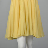 1960s Yellow Chiffon Beaded Dress