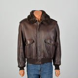 Large Mens Schott Brown Leather Jacket