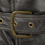 1960s Mens Belted Leather Norfolk Jacket