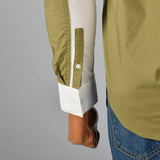 2000s Comme des Garcons Two Tone Green and White Button Down Shirt