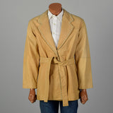 Large 1990s Natural Leather Jacket