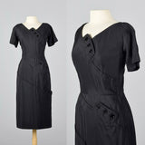 1950s Anna Miller by Bill Blass Black Pencil Dress