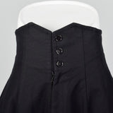 2000s Limi Feu Yohji Yamamoto Black High Waist Skirt with Pockets