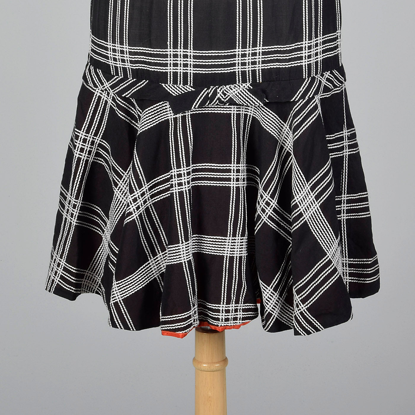 1950s Black and White Dress with Mermaid Hem