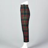 1950s Plaid Wool Cigarette Pants