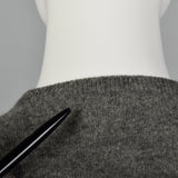 1950s Gray Cashmere Sweater with Red Trim