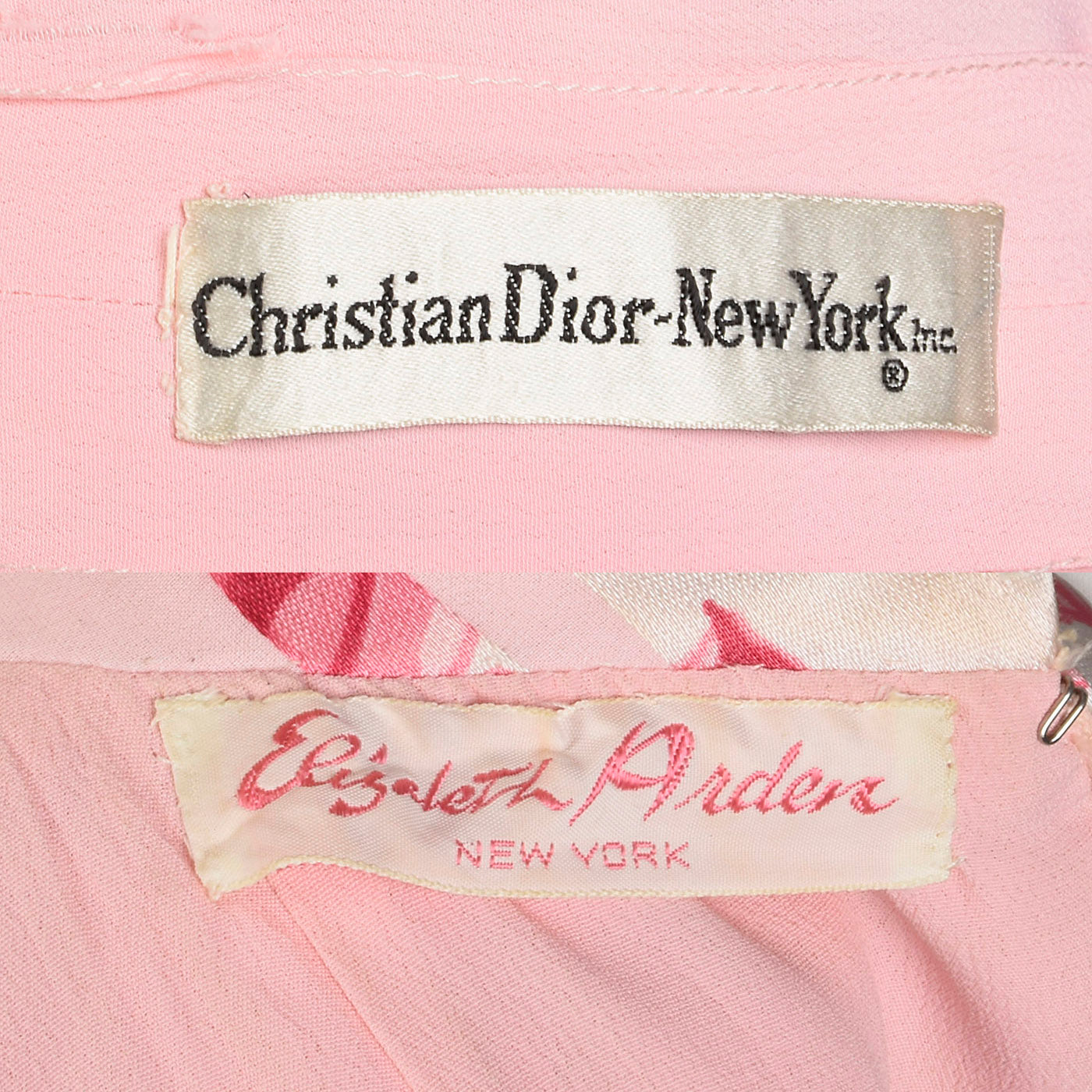 Medium 1970s Christian Dior Pink Floral Stripe Dress Long Sleeve