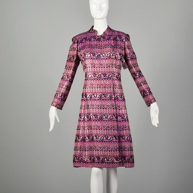 Medium 1960s Adele Simpson Metallic Brocade Coat