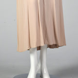 1940s Tan Crepe Dress with Gathered Bodice