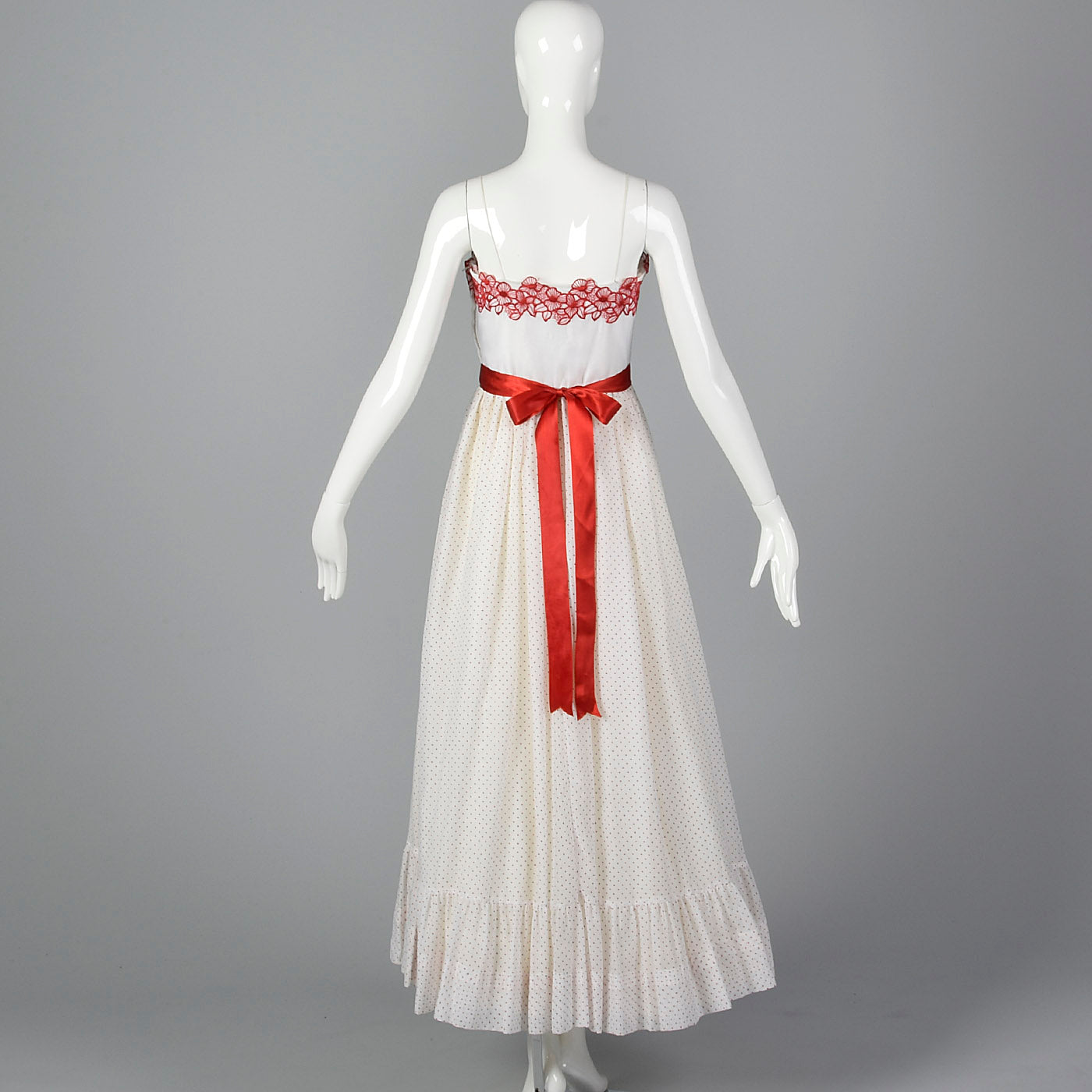 1970s Polka Dot Prom Dress
