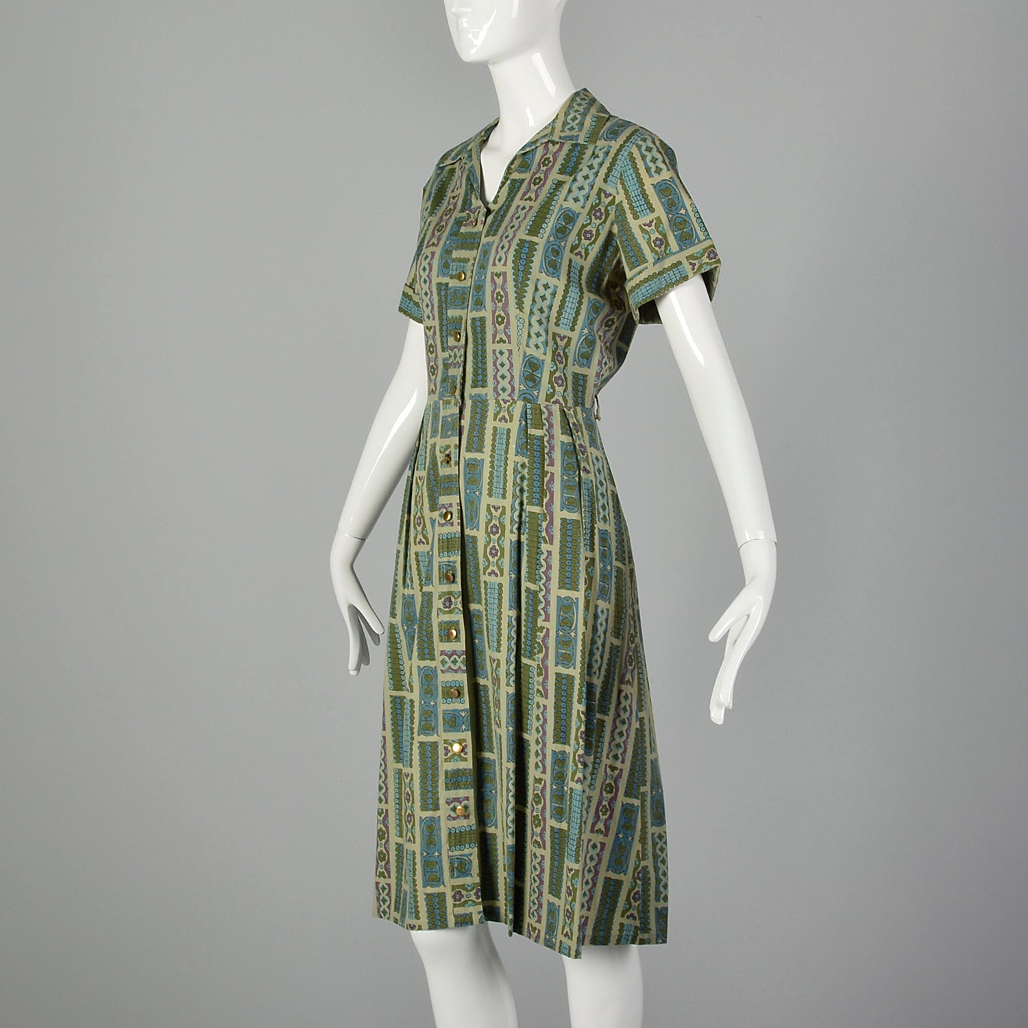XL-XXL 1950s Green Day Dress