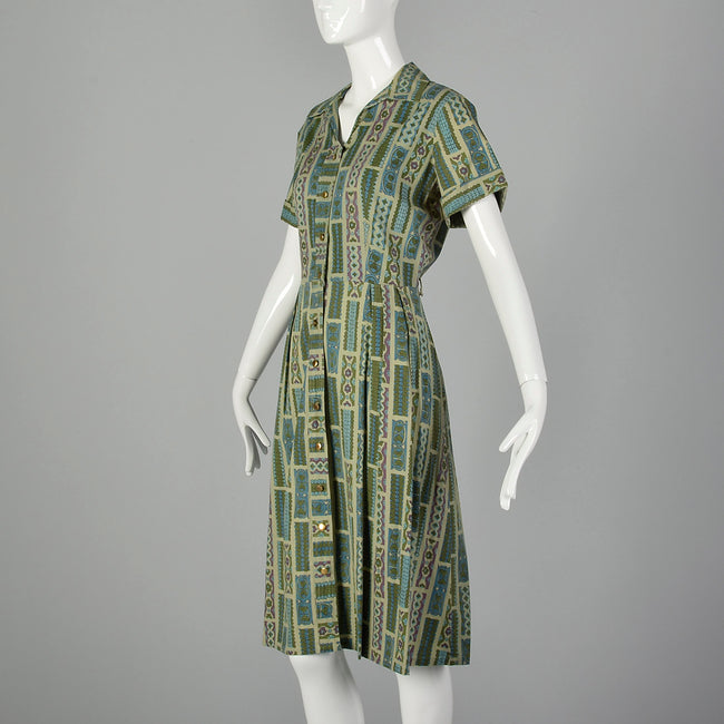 XL-XXL 1950s Green Day Dress