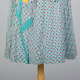 XXL 1950s Novelty Print Cotton Day Dress