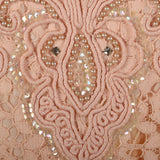 1950s Pink Lace Dress with Beaded Bodice