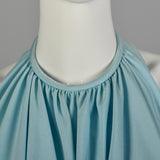XXS 1960s Jumpsuit Baby Blue Palazzo Wide Leg Pants Halter Top Beaded Evening