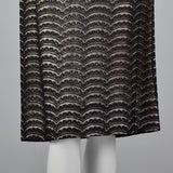 1950s Black Lace Dress Over Pink and Silver Lurex